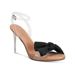 AAJ BY AMINAH Women's Yahira Lucite Heel Bow Dress Sandals (Size 11)